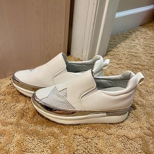 White and Silver sneakers
